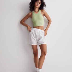 Madewell Variegated Rib Crop Tank in light green